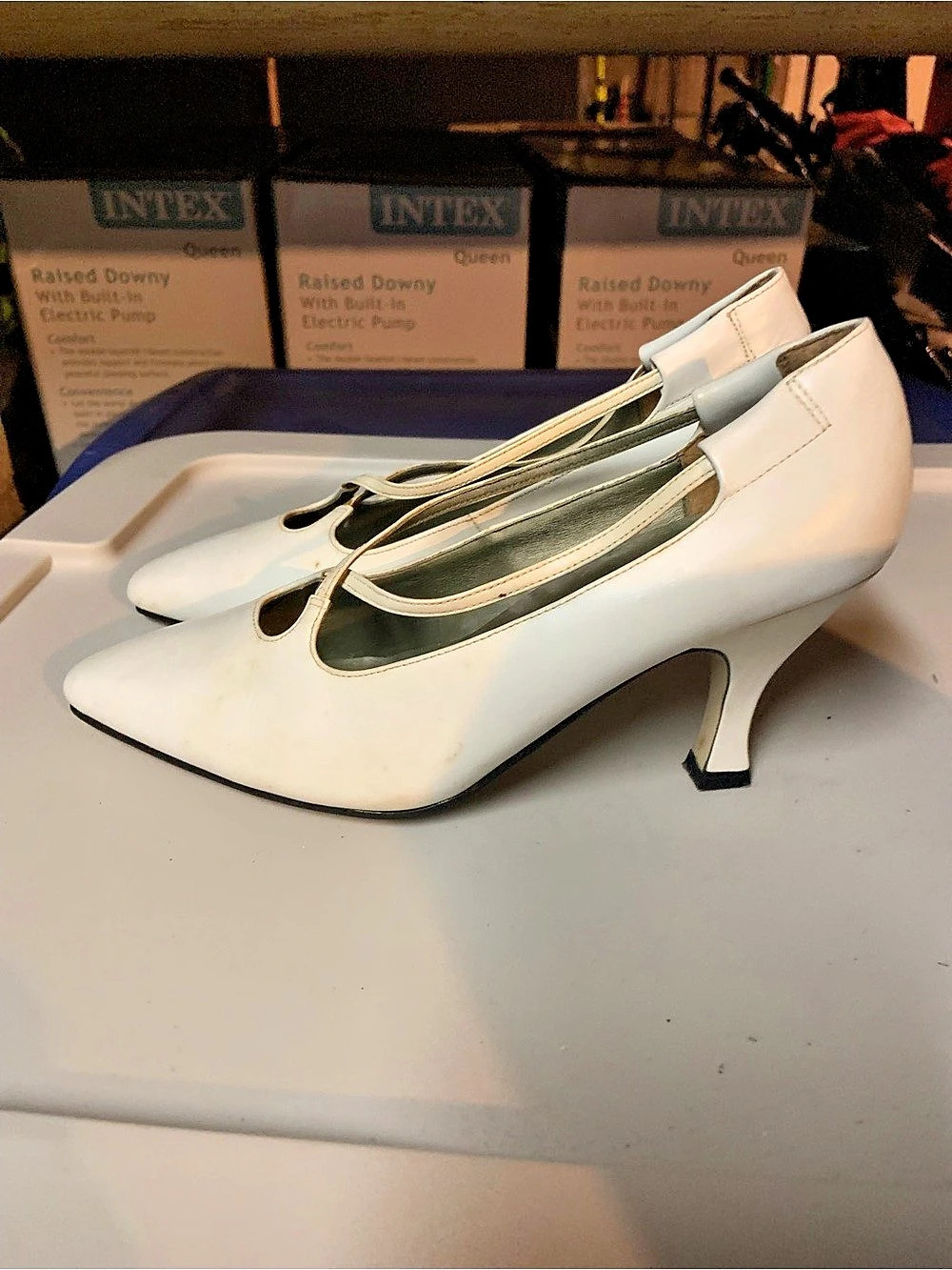 Escapade White Pointed Toe Heels